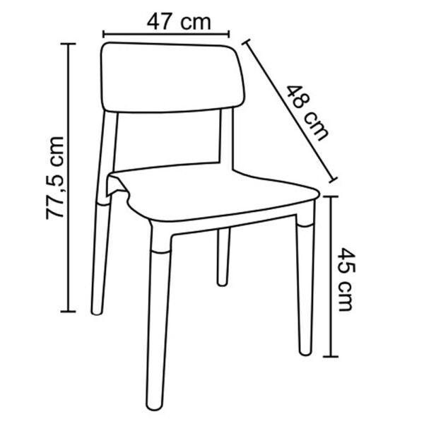 Kit 6 Cadeiras Decorativas Sala e Cozinha (Pp) Viper Preta Gran Belo - 2