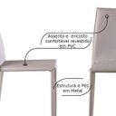 Ver imagem 3 de Kit 2 Cadeiras Decorativas Sala e Cozinha Karma PVC Nude - Gran Belo