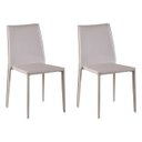 Ver imagem 1 de Kit 2 Cadeiras Decorativas Sala e Cozinha Karma PVC Nude - Gran Belo