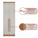 Ver imagem 4 de Modulo de Casal Safira para Guarda-roupa com 2 Portas e 3 Gavetas Una Mobília