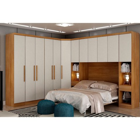 Modulo de Casal Safira para Guarda-roupa com 2 Portas e 3 Gavetas Clic Móveis