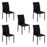 Kit 5 Cadeiras Decorativas Sala e Cozinha Karma Poliéster Preta - Gran Belo - 1