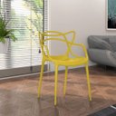 Ver imagem 5 de Kit 4 Cadeiras Decorativas Sala e Cozinha Feliti (Pp) Amarela - Gran Belo