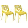 Kit 2 Cadeiras Decorativas Sala e Cozinha Lalunna (Pp) Amarela- Gran Belo - 1