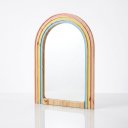 Ver imagem 1 de Espelho Arco-íris Infantil em Madeira Natural | Decoração Montessori Premium Quarto Bebê