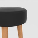 Ver imagem 2 de Kit 2 Banqueta Alta Cozinha 70cm Estofada Preto Madeira Maciça Urban