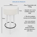 Ver imagem 4 de Kit 2 Banqueta Alta Cozinha 70cm Estofada Preto Madeira Maciça Urban