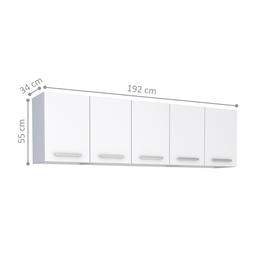 Armário Suspenso 5 Portas Codajás Branco - 2