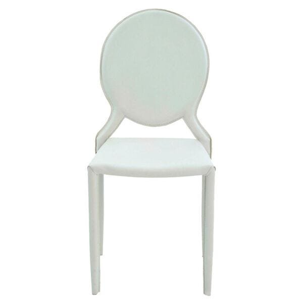 Kit 5 Cadeiras Decorativas Sala e Cozinha Karma Medalhão PVC Branca - Gran Belo - 8