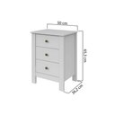 Ver imagem 2 de Mesa Cabeceira Maggiore c/ 3 Gavetas Rovere/Amêndoa - Lopas