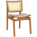 Ver imagem 7 de Kit 5 Cadeiras Decorativas Sala de Jantar Madeira Champagne Ravi Linho Bege - Gran Belo