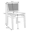 Ver imagem 3 de Kit 6 Cadeiras Decorativas Sala de Jantar Madeira Champagne Ravi Linho Bege - Gran Belo