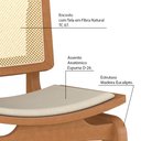 Ver imagem 2 de Kit 6 Cadeiras Decorativas Sala de Jantar Madeira Champagne Ravi Linho Bege - Gran Belo