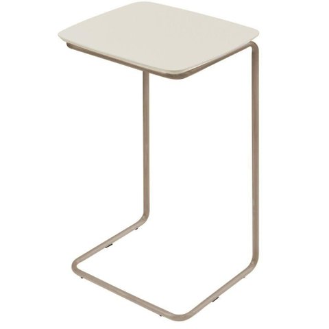 Mesa de Apoio Slim Off White em Metal Champanhe