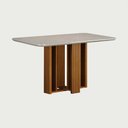 Ver imagem 1 de Conjunto Sala de Jantar Jade Gold 1,20m Tampo Off 4 Cadeiras Jade Cinamomo/Linho Chumbo