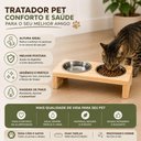 Ver imagem 6 de Comedouro Elevado PET Duplo com 2 Tigelas Inox Suporte em Madeira para Cães e Gatos Bebedouro Luxo