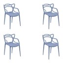 Ver imagem 1 de Kit 4 Cadeiras Decorativas Sala e Cozinha Feliti (Pp) Azul Caribe - Gran Belo