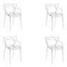 Kit 4 Cadeiras Decorativas Sala e Cozinha Feliti (Policarbonato) Incolor - Gran Belo - 1