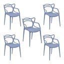 Ver imagem 1 de Kit 5 Cadeiras Decorativas Sala e Cozinha Feliti (Pp) Azul Caribe - Gran Belo