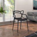 Ver imagem 5 de Kit 3 Cadeiras Decorativas Sala e Cozinha Feliti (Pp) Preto - Gran Belo