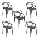 Ver imagem 1 de Kit 5 Cadeiras Decorativas Sala e Cozinha Feliti (Pp) Preto - Gran Belo
