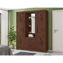 Ver imagem 5 de Guarda Roupa Solteiro Capelinha Premium 3 Portas 3 Gavetas Jacarandá Fosco - Zanzin