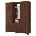 Ver imagem 1 de Guarda Roupa Solteiro Capelinha Premium 3 Portas 3 Gavetas Jacarandá Fosco - Zanzin