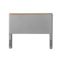 Ver imagem 3 de Cabeceira Cama Box Queen 1,60m Estofada Detalhe em Madeira Java Linho Cinza