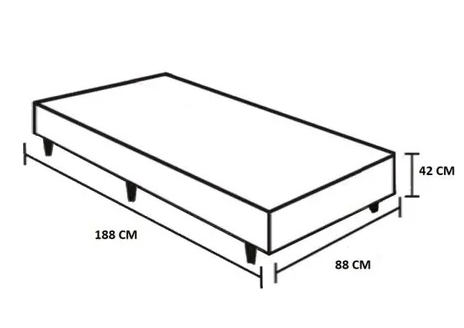 Cama Box Bau Solteiro Suede 88 X 188 X 40 - 3