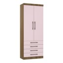 Ver imagem 1 de Guarda Roupa Dormitório Modulado Paris Módulo 2 Portas 4 Gavetas - Luciane 326:Avelã e Rosa