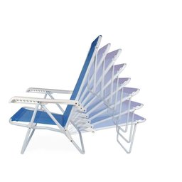 Cadeira de Praia Piscina Reclinável 8 Posições Sannet Mor Cor:azul Azul - 6