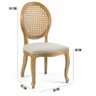 Kit 6 Cadeiras para Sala de Jantar Cozinha Isla Provençal Oak Linho Rústico Bege - Gran Belo - 6