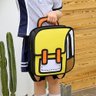 Mochila Infantil Escolar Kawaii Bolsa Escolar 2d Desenho Animado em Quadrinhos Cor:amarelog - 2