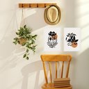 Ver imagem 1 de Kit 2 Quadros Sala Arte Tribal Boho 24x18cm - com Vidro:moldura Branca