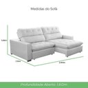 Ver imagem 3 de Sofa Retratil Reclinavel 2 Lugares 260cm Veludo Andreia