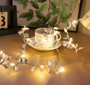 Ver imagem 3 de Fio de Prata Dourado com Luzes LED e Folhas Plateadas Cordao Luminoso de 5 Metros