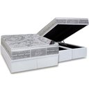 Ver imagem 1 de Cama Box Baú King: Colchão Molas Pocket Ensacadas Castor Super Luxo Látex Plush + Base Crc