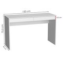 Ver imagem 3 de Mesa Escrivaninha 2 Gavetas B35 120 Cm Branco Novam