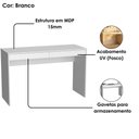 Ver imagem 4 de Mesa Escrivaninha 2 Gavetas B35 120 Cm Branco Novam