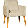 Poltrona Nina Decorativa para sala Recepção Manicure Consultório Suede - 4
