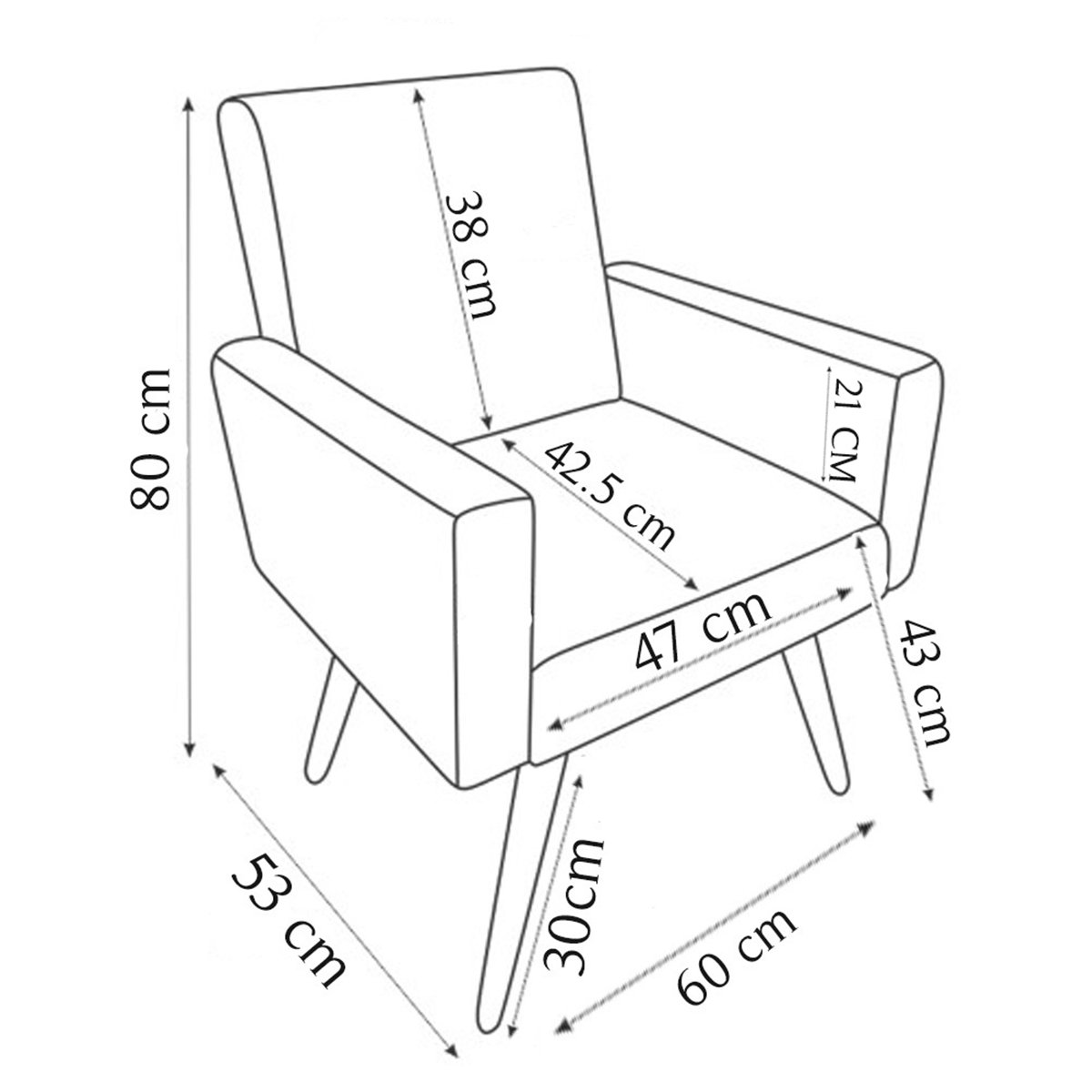 Poltrona Cadeira Decorativa Nina Reforçada Para Recepção Suede Bege Pé Castanho Clique E Decore - 4