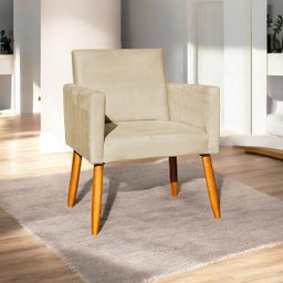 Poltrona Nina Decorativa para sala Recepção Manicure Consultório Suede - 1