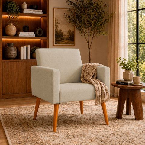 Poltrona Nina Decorativa para Sala Recepção Manicure Consultório Suede