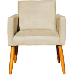 Poltrona Nina Decorativa para sala Recepção Manicure Consultório Suede - 5