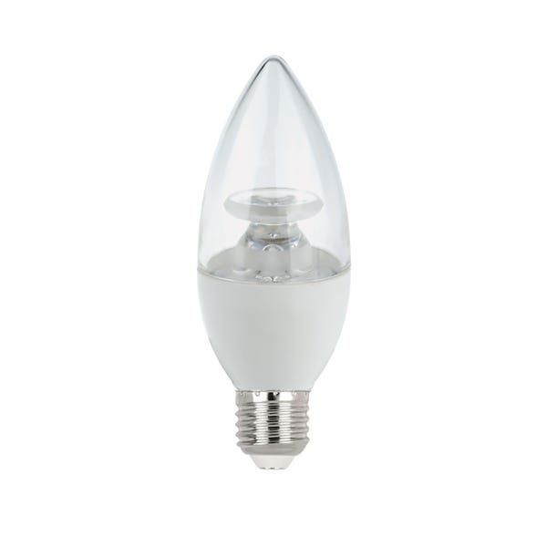 Lâmpada Vela LED 4,5W Transparente E27 Bivolt - Branco Quente 3000K - Luz Sollar - 1
