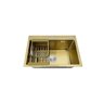 Kit Cuba Inox Pia Cozinha Gourmet + Torneira Monocomando Extensível Flexível Aço Inox Dourada - 4