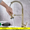 Kit Cuba Inox Pia Cozinha Gourmet + Torneira Monocomando Extensível Flexível Aço Inox Dourada - 5
