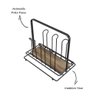 Porta Copos de Madeira e Aço para Mesa - Stolf - 3