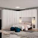 Ver imagem 1 de Guarda-roupa Modulado de Casal Safira 002 em Mdf com 12 Portas e 8 Gavetas Clic Móveis