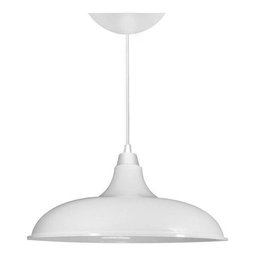Lustre Luminária Pendente Utron Prato Bedd Estilo Retrô 32cm - Branco - 1 Lustre Luminária Pendente Utron Prato Bedd Estilo Retrô 32cm - Branco - 1